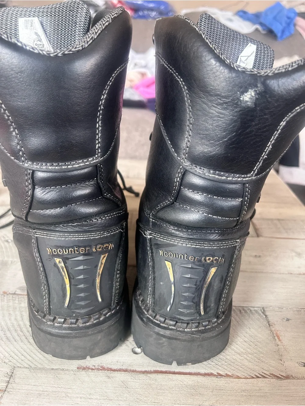 Men’s 9” Georgia Logger Boot Black Work Steel Toe Boots GB0072  ASTM F2413-18